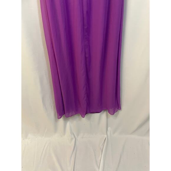 Dessy Collection 2844 Color Orchid-e313 Full Length Ruched Bridesmaid Size 10 - Picture 9 of 10